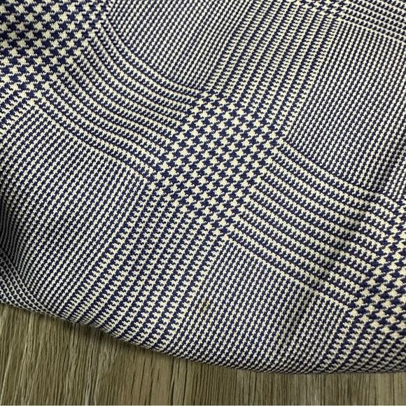 QL2 Quelledue Blue &‎ White Houndstooth Wide Leg High Rise Dress Pants Size 40 - Picture 8 of 11